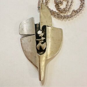 Sverre Høvre Johnsen Pewter Necklace Bjørn Tannum Norway c1970 Modernist